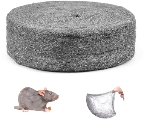 MeYuxg 20m Stahlwolle Fein 0000, Stahlwolle Gegen Mäuse, Effektive Rattensichere Stahlwolle für Löcher und Wand Risse von Haus,Garten, zum Reinigen und Polieren von Stahlwolle