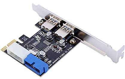 Yctze PCIE-zu-USB3.0-Erweiterungskarte mit Vorderer 19PIN-Schnittstelle, USB 3.2 1x Erweiterungsstromkarte, PCI-E USB 3.1-Frontplattenadapter, USB 3.0-Schnittstellenkarte mit