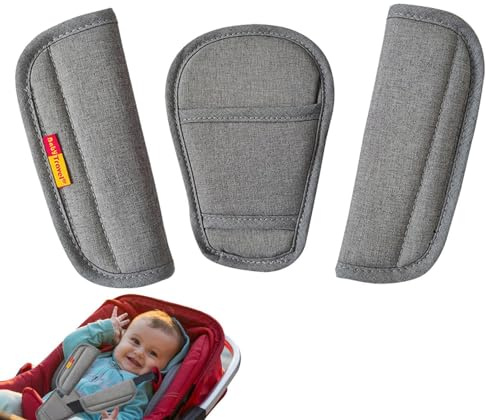 Fundas Para Correas De Asiento De Cochecito De Bebé - 3 Almohadillas Para Cinturón De Cochecito De Bebé | Almohadilla Multiusos Antideslizante Para Correas De Repuesto Para Asiento De Coche | Fu