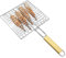 Eteslot Fischgrillkorb, Edelstahl, Fischgrillhalter, Fischzange, Garnelengrill-Kochzubehör, Silber