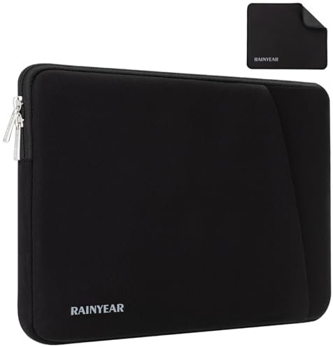RAINYEAR - Custodia per laptop da 14 pollici, Lenovo Thinkpad IdeaPad, MacBook Air 15.3 2025 2024 2023 M4 M3 M2, HP Dell Acer Chromebook Mac Pro 15, nero