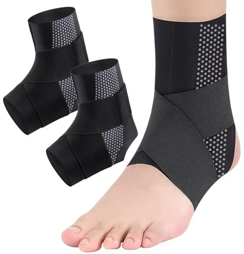 Sprunggelenkbandage, Einstellbares Bandage Fußgelenk, Flexible Knöchelbandage, Sprunggelenkbandage Rechts Links für Stabilität und Schutz, Ankle Achillessehne Bandage Fußgelenk für Fußball (L) A