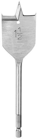 sourcing map Spade Drill Bit 1-1/2 Paddle Flat Bits Wood Hole Cutter with Quick Change 1/4 Inch Hex Shank for Woodworking Fiberglass, Silver Tone