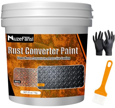 2-in-1 Rust Converter & Metal Primer – Stops Rust, Paint Over Rusted Metal, Anti-Rust Coating Rust Paint,Corrosion Inhibitor for Automotive, Marine, Industrial Use, Heat & UV Resistant, Farm Equipment & Fences(35 oz)
