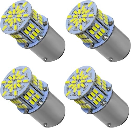 coalwop 1157 P21/5W Lampadine LED Bianche 6000~7000K 4 Pezzi 12V 24V LED Lampadine per Auto Adatte per Luci di Stop/Frecce/Luci di Parcheggio, Compatibili con Auto, Moto, Camper