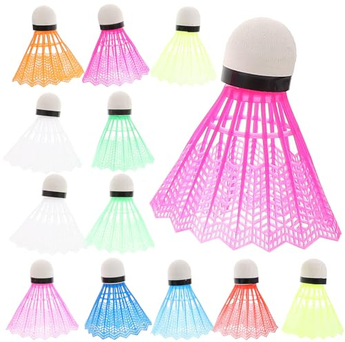KICHOUSE 20 Pezzi Volani da Badminton in Plastica Colorati Vivaci per Allenamento e Divertimento Famiglia Palline Resistenti per Sport Indoor e Outdoor Colore Casuale