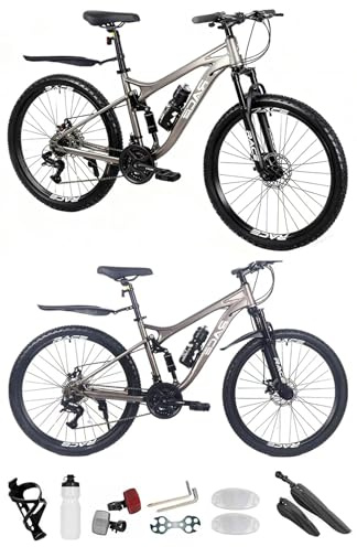 26”, 27.5 Inch Mountain Bike, Adult Bicycle, Teenager Bike, Unisex MTB, Men & Women’s Bike, Sport’s Cycle, Dual Suspension, 20 KG Lightweight, Dual Disc Brake, 21 Speed (26 Inch)
