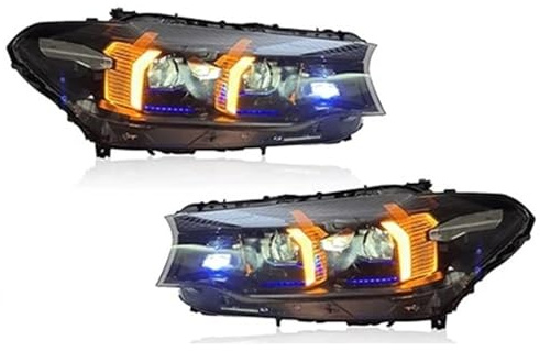 Fari Anteriori 2PCs LED Gruppo Faro Per Auto Lampada Frontale Plug And Play Fari Per BMW Serie 5 G30 G38 520I 530I 540I 550I 2018 2019 2020 Faro(For LED High Level)