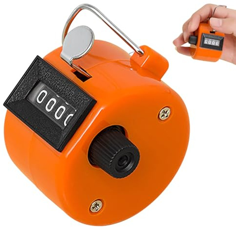 Feibety Handheld Mechanical Tally Counter – 4-Digit Clicker Counter for People, Golf, Knitting, Lap Counting & More – Portable Manual Number Counter for Sports, Coaching & Daily Use