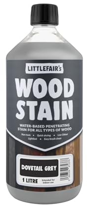 Littlefair's Wood Stain Water-Based - (Dovetail Grey) – Non-Toxic, Eco-Friendly & Quick Drying - Easy-to-Apply, Concentrated Formula for All Wood Types – 1 LTR