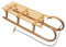 Hörnerschlitten Hörnerrodel [Holzschlitten] mit Zugseil Leichtlauf-Stahlkufenbeschläge 120cm Buchenholz massiv 2 Personen + GRATIS