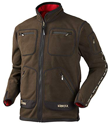 Härkila Kamko Fleecejacke Braun - Rot mit GORE WINDSTOPPER® Membran, Größe:M