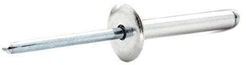 3.2mm x 10mm Large Flange Blind Pop Rivet Dome Head Aluminium/Steel Shaft (Pack of 20) E05DE