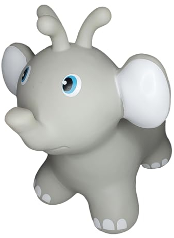 GERARDO'S Toys Jumpy Hüpftier Grau Elefant - Hüpftiere ab 1 Jahr und ab 2 Jahre - Aufblasbare Tiere Spielzeug Draussen oder Drinnen für Kleinkinder ab 12 Monaten……