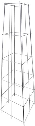 Windhager Rankturm Pyramide; Metall, 16-40 x 144 cm; Silber; Rankgitter Garten, Pflanzenstütze, Kletterhilfe für Pflanzen, Rankgerüst; rostfrei