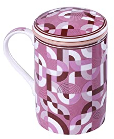 TEA SHOP - Taza de Té o Infusiones con filtro, infusor y tapa - Mug Classic Boogie - Fabricada en Porcelana con diseño exclusivo y original