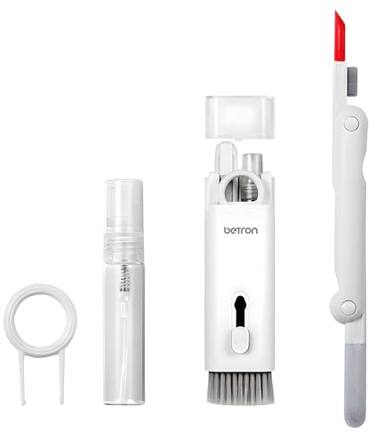 Betron Keyboard Cleaner Kit, 7-in-1 Electronics Cleaning Tool for Laptop, Airpods, PC, Computer, Phone Screen - White