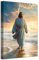 LZIMU Jesus Bild auf Leinwand Jesus geht am Strand Leinwand Bild Gott Poster katholisches Kunstwerk für spirituelle Raum Wanddekoration Gerahmt (3, 40.00x60.00cms)