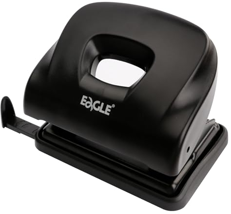 Robuster 2-Loch-Stanzer für Büro und Schule, Heimwerker- oder Bastelprojekte – Metallkonstruktion, reduzierter Aufwand, Schwarz