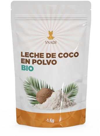 Snadi - Latte di Cocco in Polvere BIO dallo Sri Lanka - 1KG - 100% Naturale e Biologico - Confezionato in Sacchetto di Plastica Riciclabile - Senza Additivi né Conservanti - Ideale per Frullati