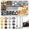 Ysimple 80 Sets Druckknopf Set, 4 Farben 15mm Druckknöpfe Ohne Nähen mit 4 Fixierwerkzeug Kit, Farbig Kupfer Druckknöpfe Metall Ohne Nähen für Leder Handwerk, Jacke, DIY Kleidung