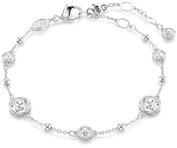 Swarovski Imber Armreif, Weißes, Rhodiniertes Armband mit Strahlenden Kristallen im Rundschliff