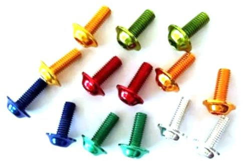 Tornillos con cabeza hexagonal de aluminio, cabeza de brida de botón semicircular colorida con arandela, perno Allen interior, 10 Uds., 10 piezas, dorado m5x16