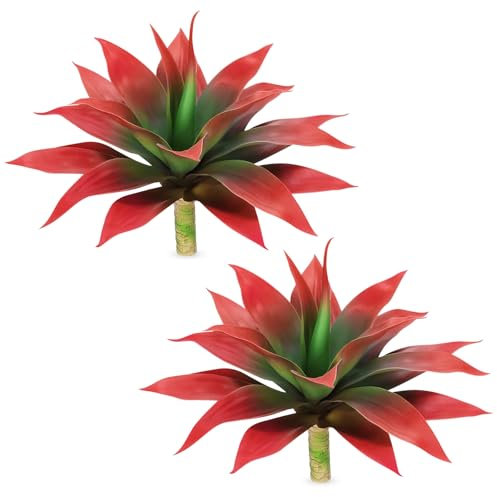 Velener Agave falso, 22 pulgadas, rojo, paquete de 2