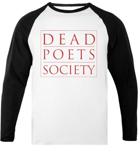 Dead Poets Society Camiseta De Béisbol Unisex Blanca Camisa De Manga Negra