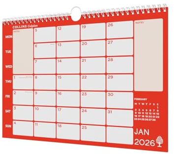 Collins - Colplan - A4 Monthly Wall Diary Calendar 2026 (CMCA4-26)