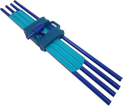 Frattazzo per calcestruzzo in Lega di Alluminio e magnesio Bull Float da 48'' x 8, estremità Arrotondata, con 4 Manici e Supporto per frattazzo Bull Float (Manico da 71 x 4)