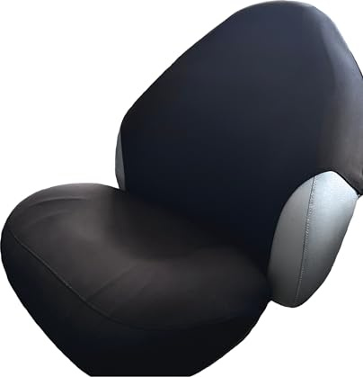 MJSC Boat Seat Cover – Neoprene Waterproof UV Resistant Fishing Seat Protector – Fits Folding, Pedestal & Bucket Bass Boat Seats Bottom Width 20-22 – Black