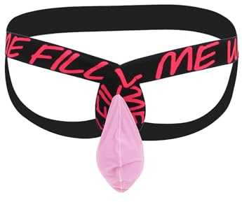 sunshinelady Jockstrap Uomo Perizoma Taglie Forti Sexy Slip Vita Bassa Tanga Seducnete Intimo Elastico Biancheria Intima Maschile Sospensorio Mutande Uomo Mutandine Gay Lingerie Men Underwear Rosa XL