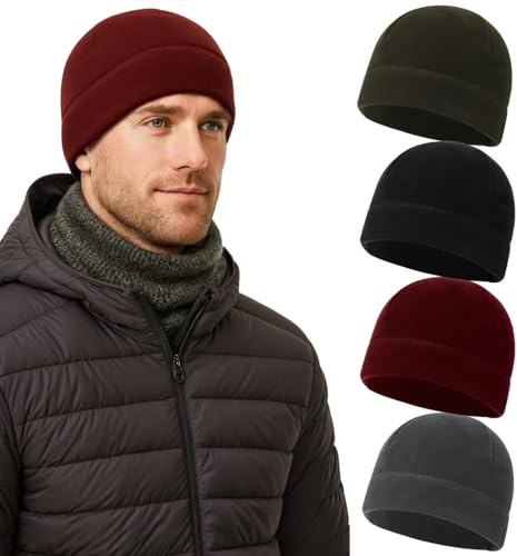 Paquete de 4 Gorros de Ciclismo Debajo del Casco, Gorro Ligero y Holgado para Hombre y Mujer, Suave, Fino, cálido para Invierno con diseño de Calavera para Correr, Esquiar y Andar en Bicicleta