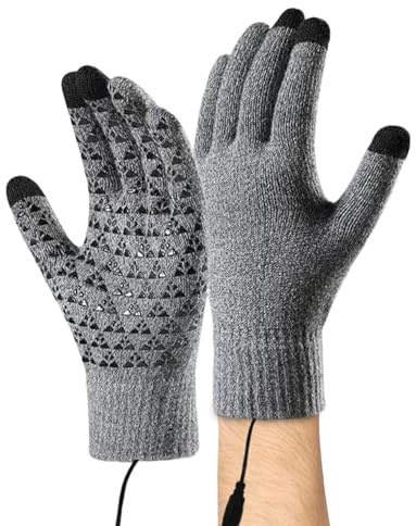 Guanti riscaldanti | Scaldamani termici touch screen | Guanti antivento in maglia da ciclismo – per uomini e donne con clima freddo, guida, campeggio, sport e viaggi