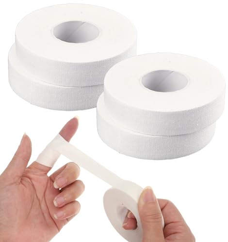 4Rolls 0.6-Inch x 32-Feet Finger Tape, Football Tape Extra Strong | for Secure Grip, & Sweat-Resistant, Outdoor Sport, Climbing