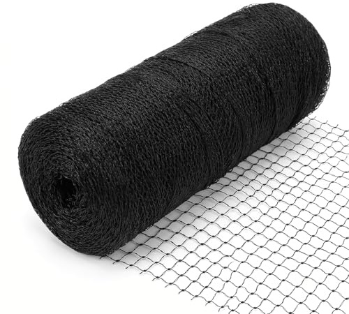 BEELUKY Filet Anti Oiseaux 10m x 10m, Noir, Mailles 5x5cm | Filet Protection Oiseaux, Filet Protection Fraisier, Anti Pigeon, Réutilisable, Filets Pour Jardin