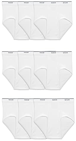 Fruit Of The Loom Mens Tag-free Cotton Briefs, 9 Pack - White, Small US
