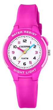 Calypso Kinder Analog Uhr Kautschuk Rosa - Quarzwerk - Hochfestes Glas - Wasserdicht 10 ATM K6069/1 - Sweet Time