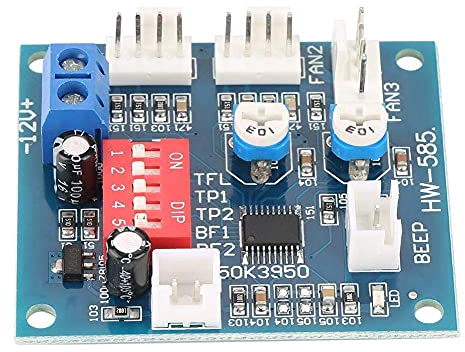 Modulo Regolatore Velocità Ventola PWM, Regolatore Ventola Termostato DC12V a 4 fili con sensore Scheda Regolatore fai-da-te per PC + funzione Allarme Sonda Buzzle