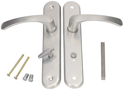 KOTARBAU poignée de porte 90 mm gauche droite WC ensemble de porte argent ferrure de porte poignée de porte poignée de porte ensemble de poignée de porte de toilette porte de chambre plaque longue alu