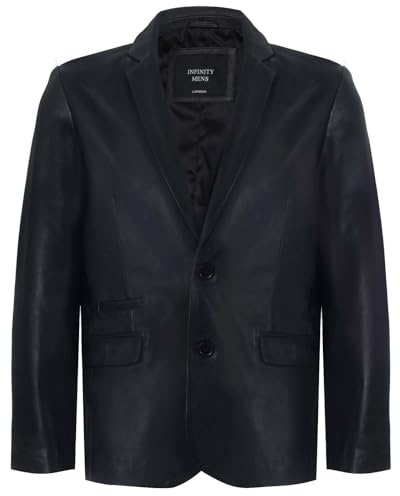 BRANDSLOCK Mens echtes Lammleder-Blazer-Mantel-Weinlese Leicht gewachst