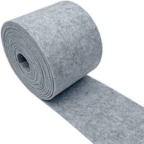 aufodara Rollo de Fieltro de 14 cm x 500 cm, Tela de Fieltro 3mm de Grosor Fieltro de Poliéster para Bolsa de Fieltro, Manualidades de Costura, Patchwork, Jardín Disco de Mantillo Fieltro (Gris Claro)