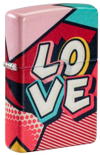Zippo Briquet Tempête - Modèle Love - Graphisme Pop Art 540 Color, Multicolore - Rechargeable - Réutilisable - Design Coupe-Vent - Coffret Cadeau - Fabriqué aux États-Unis