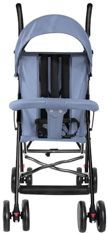 Kinderwagen, leicht und kompakt, von 0 Monaten bis 4 Jahren, maximale Tragfähigkeit von 25 kg, zusammenklappbarer Kinderwagen, neigbare Rückenlehne, automatische Faltung in 1 Schritt, Canopy-D-blau