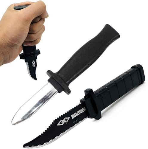 EAVUYIS Coltello Finto, Coltello Finto Retrattile, Scherzi, Coltello Pugnale a Scomparsa, Pugnale in plastica, Pesce d'aprile,scherzi di Halloween