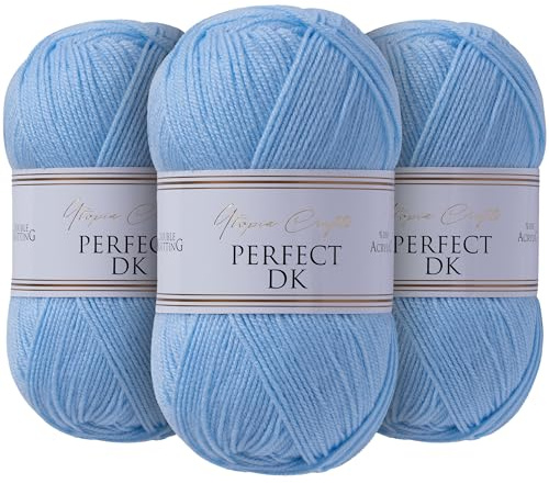Utopia Crafts DK Double Knitting Yarn 3X 100g (Baby Blue)