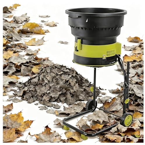 DIUNAOZI Garden Corded Electric Chipper, 2500W Electric Compost Leaf Mulchers Shredder for Dry Leaves, Grass, Yard Clippings 17:1 shredding Ratio with Detachable 30L Collection Bag 50mpowercable