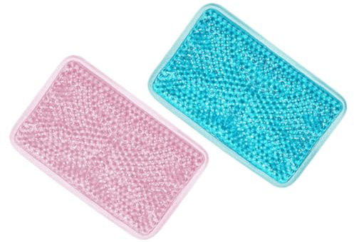 LOORGVEL Schmerzlinderungs 2 Stück Eisbeutel Wiederverwendbar für Knie und Schulter mit Gelkissen Blau Pink