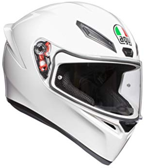 K1 Agv E2205 Solid Casco Moto Uomo, Bianco, XL